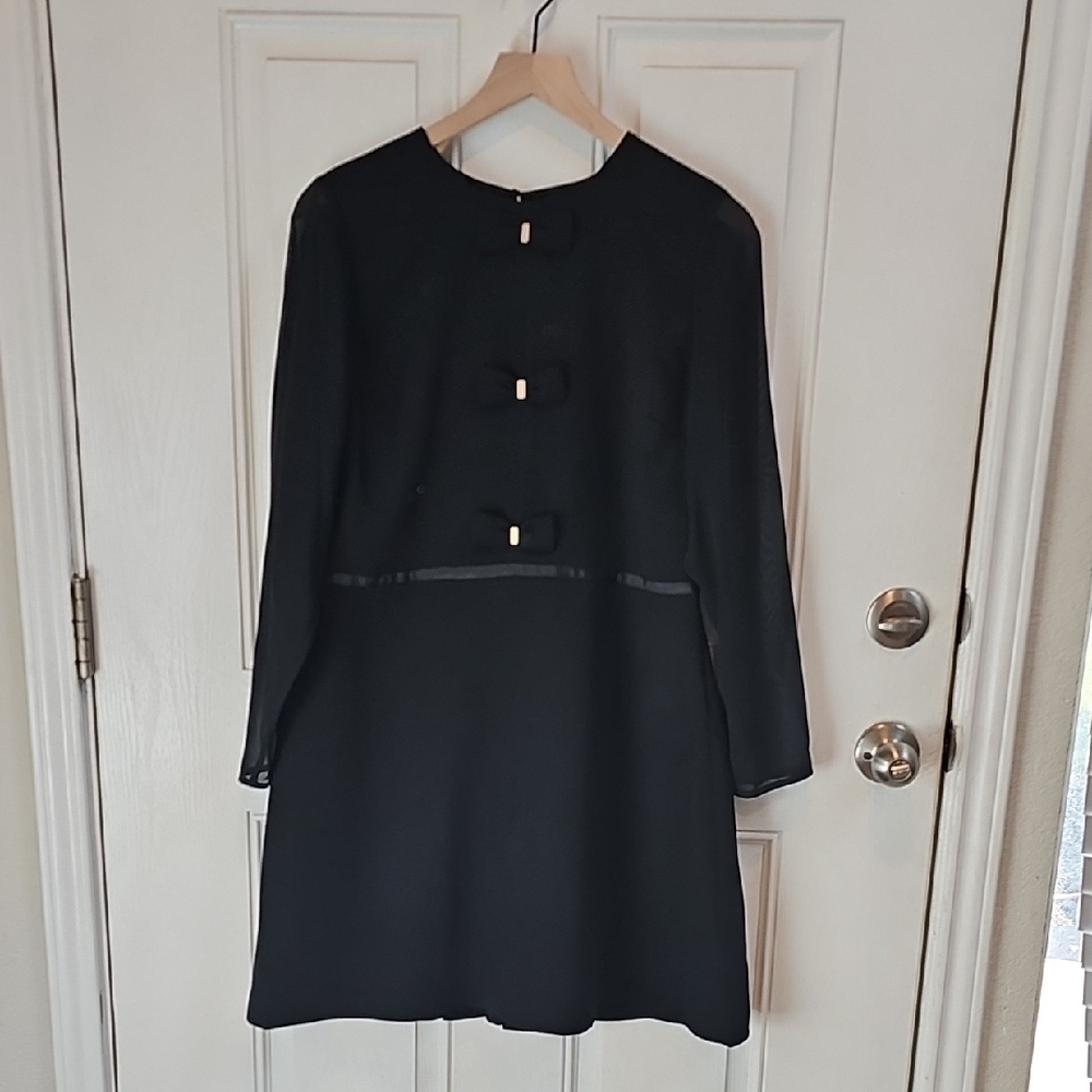 Maison Jules Black Long Sleeve A-Line Dress